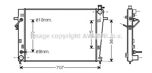 Радиатор, охлаждение двигателя AVA QUALITY COOLING HY2247