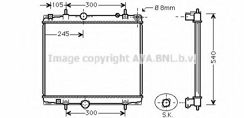 Радиатор, охлаждение двигателя AVA QUALITY COOLING PEA2277