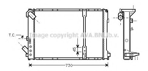 Радиатор, охлаждение двигателя AVA QUALITY COOLING RT2209
