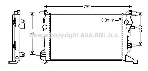 Радиатор, охлаждение двигателя AVA QUALITY COOLING RT2410