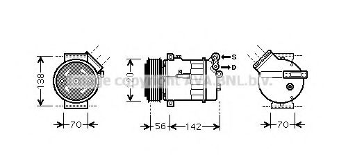 Компрессор, кондиционер AVA QUALITY COOLING SBK067