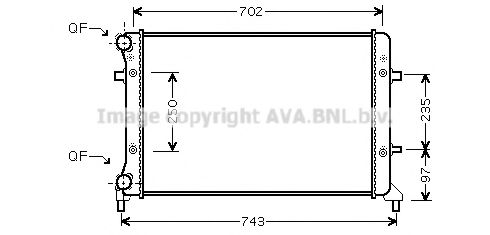 Радиатор, охлаждение двигателя AVA QUALITY COOLING VW2223