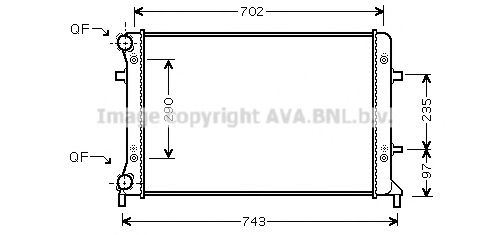 Радиатор, охлаждение двигателя AVA QUALITY COOLING VW2228