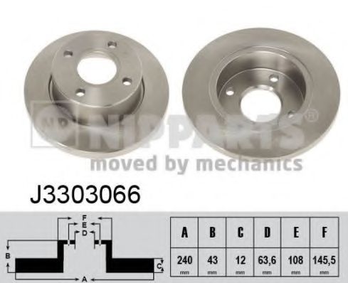 Тормозной диск NIPPARTS J3303066