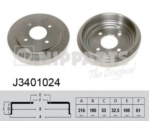 Тормозной барабан NIPPARTS J3401024