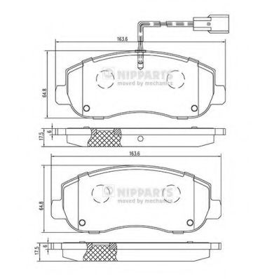 Комплект тормозных колодок, дисковый тормоз NIPPARTS N3601105