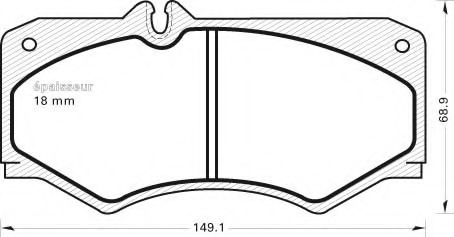 Комплект тормозных колодок, дисковый тормоз METALFREN 132