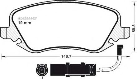 Комплект тормозных колодок, дисковый тормоз MGA 681