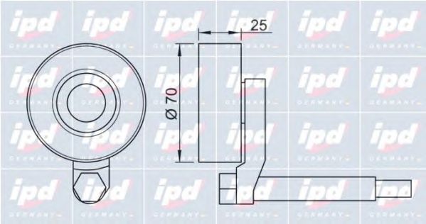 Натяжной ролик, поликлиновой  ремень IPD 153233