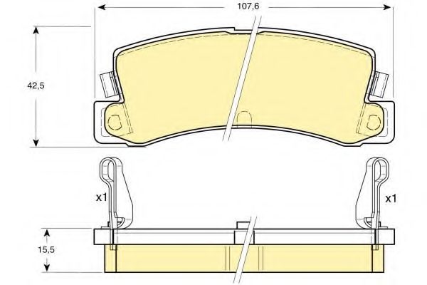 Комплект тормозных колодок, дисковый тормоз GIRLING 6107309