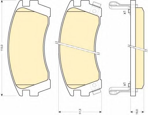 Комплект тормозных колодок, дисковый тормоз GIRLING 6110139