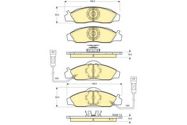 Комплект тормозных колодок, дисковый тормоз GIRLING 6131341