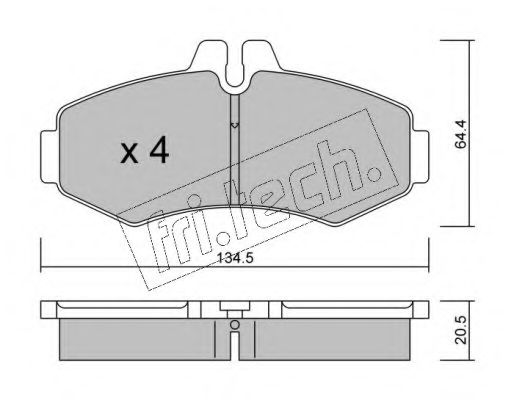 Комплект тормозных колодок, дисковый тормоз fri.tech. 589.0