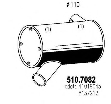 Средний / конечный глушитель ОГ ASSO 510.7082