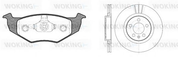 Комплект тормозов, дисковый тормозной механизм WOKING 87093.05