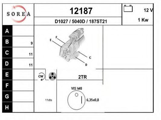 Стартер EAI 12187