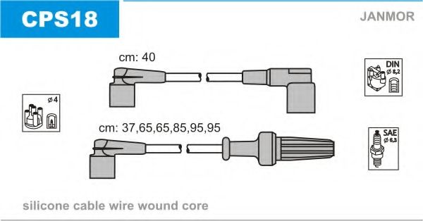 Комплект проводов зажигания JANMOR CPS18