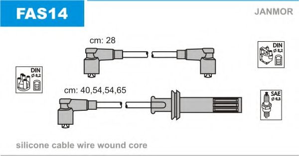 Комплект проводов зажигания JANMOR FAS14