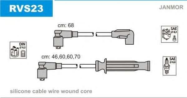 Комплект проводов зажигания JANMOR RVS23