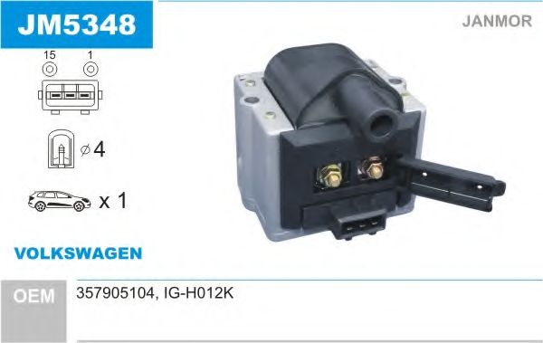 Катушка зажигания JANMOR JM5348