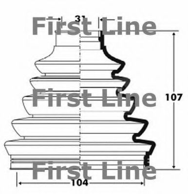 Пыльник, приводной вал FIRST LINE FCB6087