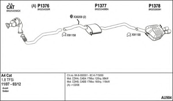 Система выпуска ОГ FENNO AU904