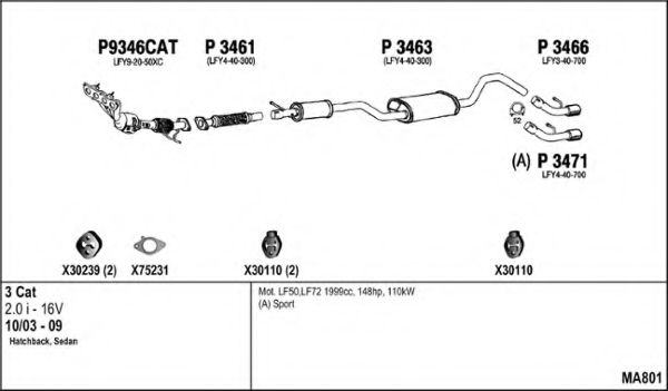 Система выпуска ОГ FENNO MA801