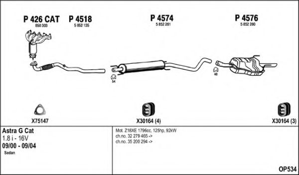Система выпуска ОГ FENNO OP534