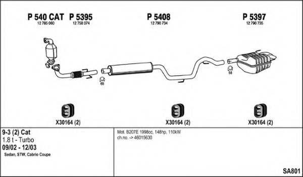 Система выпуска ОГ FENNO SA801