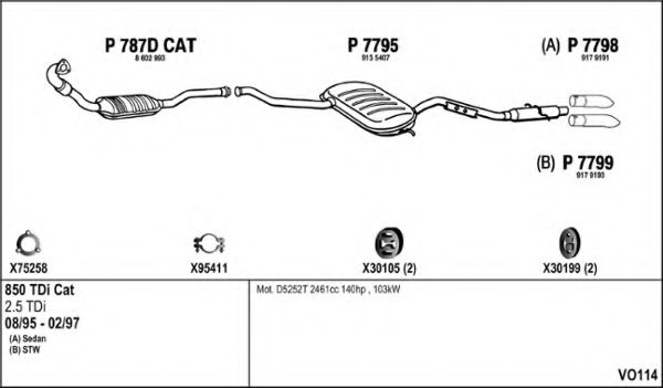 Система выпуска ОГ FENNO VO114
