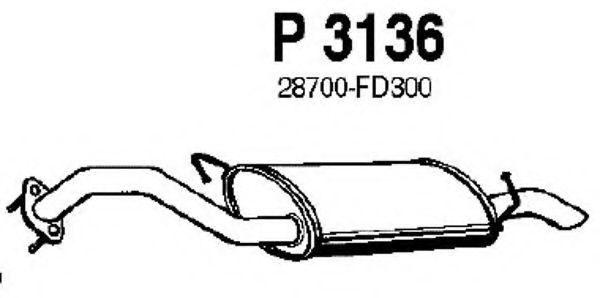 Глушитель выхлопных газов конечный FENNO P3136