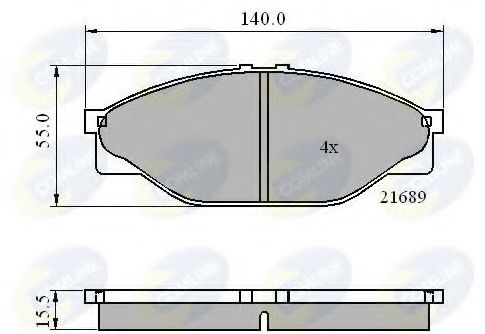 Комплект тормозных колодок, дисковый тормоз COMLINE CBP0440