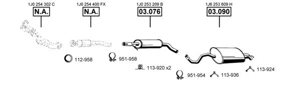 Система выпуска ОГ ASMET VA032430