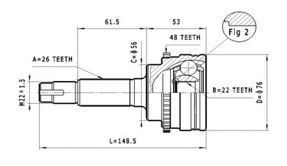 Шарнирный комплект, приводной вал STATIM C.582