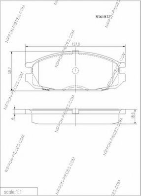 Комплект тормозных колодок, дисковый тормоз NPS N361N32