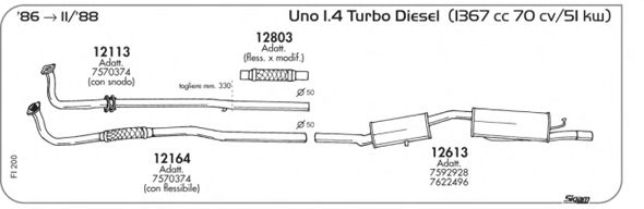 Система выпуска ОГ SIGAM FI200