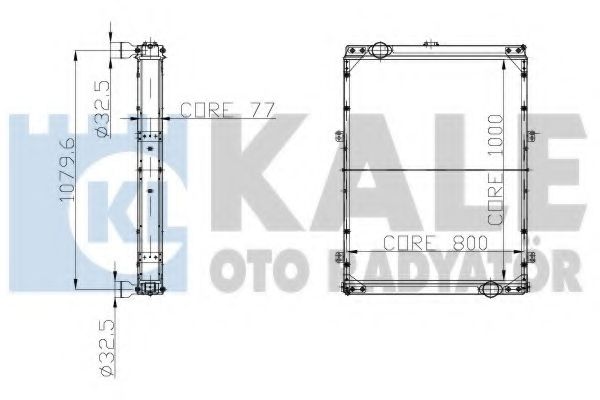 Радиатор, охлаждение двигателя KALE OTO RADYATÖR 132500