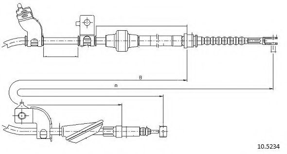 Трос, стояночная тормозная система CABOR 10.5234