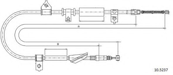 Трос, стояночная тормозная система CABOR 10.5237