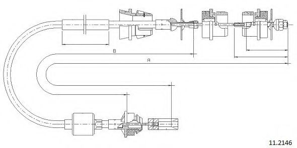 Трос, управление сцеплением PEX 50727