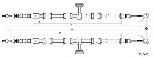 Трос, стояночная тормозная система CABOR 11.5946