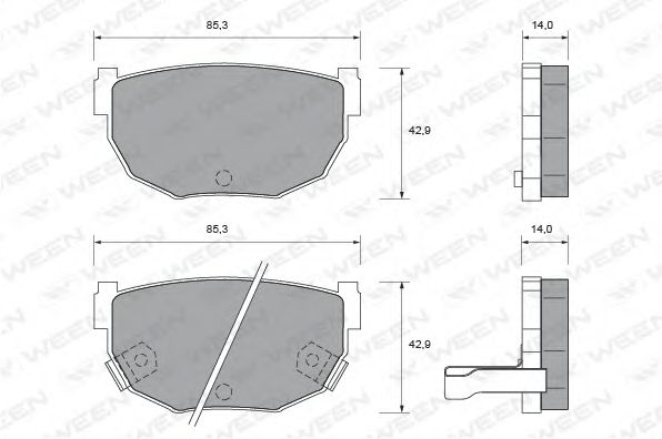 Комплект тормозных колодок, дисковый тормоз WEEN 151-2152