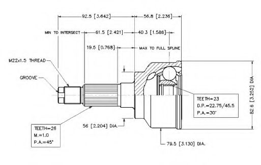 Шарнирный комплект, приводной вал VEMA 18457
