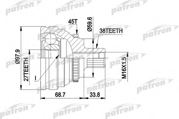 Шарнирный комплект, приводной вал PATRON PCV1174
