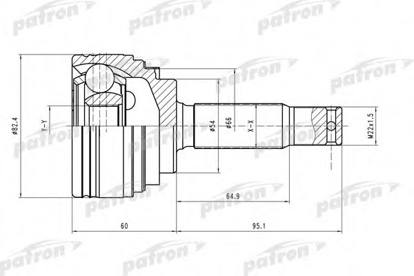Шарнирный комплект, приводной вал PATRON PCV2023