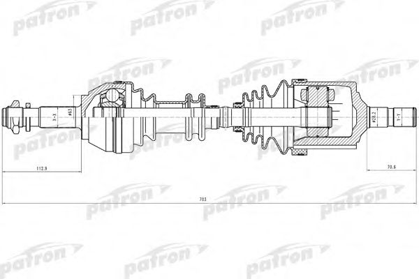 Приводной вал PATRON PDS0082