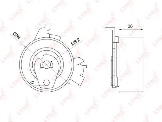 Натяжной ролик, ремень ГРМ LYNXauto PB-1051