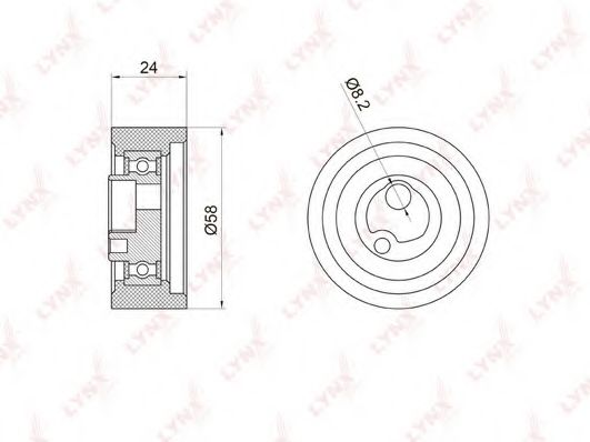 Натяжной ролик, ремень ГРМ LYNXauto PB-1059