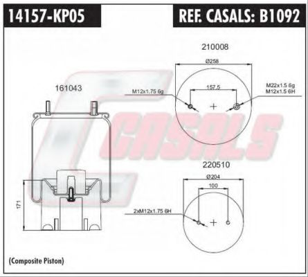 Кожух пневматической рессоры CASALS B1092