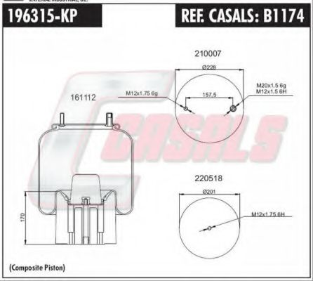 Кожух пневматической рессоры CASALS B1174